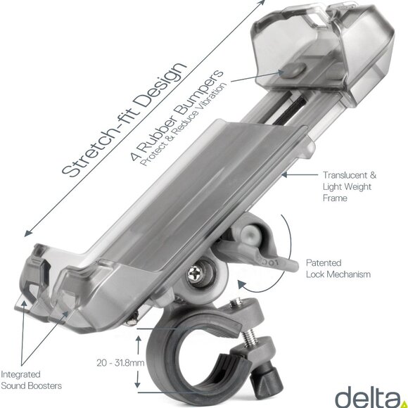 delta cycle XL smartphone adjustable phone holder bike bar mount - Picture 3 of 9
